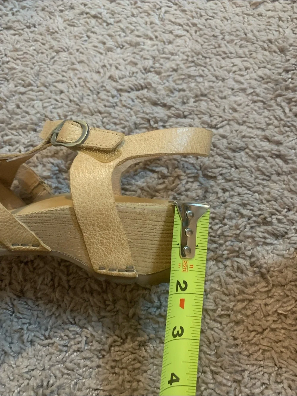 Dansko Tinley Milled Burnished Woven Slingback Sandals Beige Tan